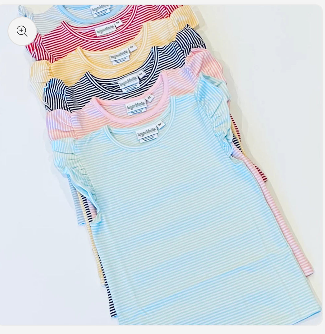 Summer knit girls flutter sleeve shirt