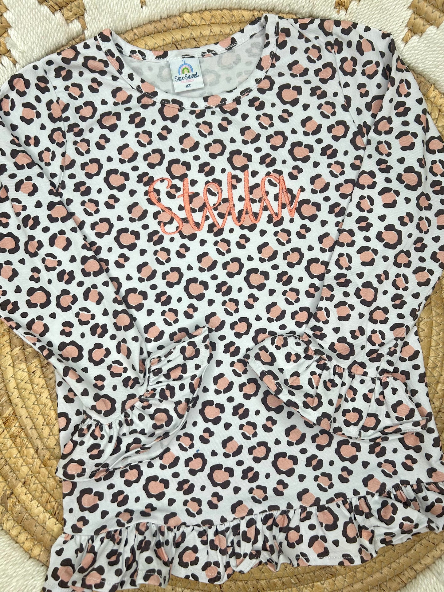 Leopard bubble embroidered