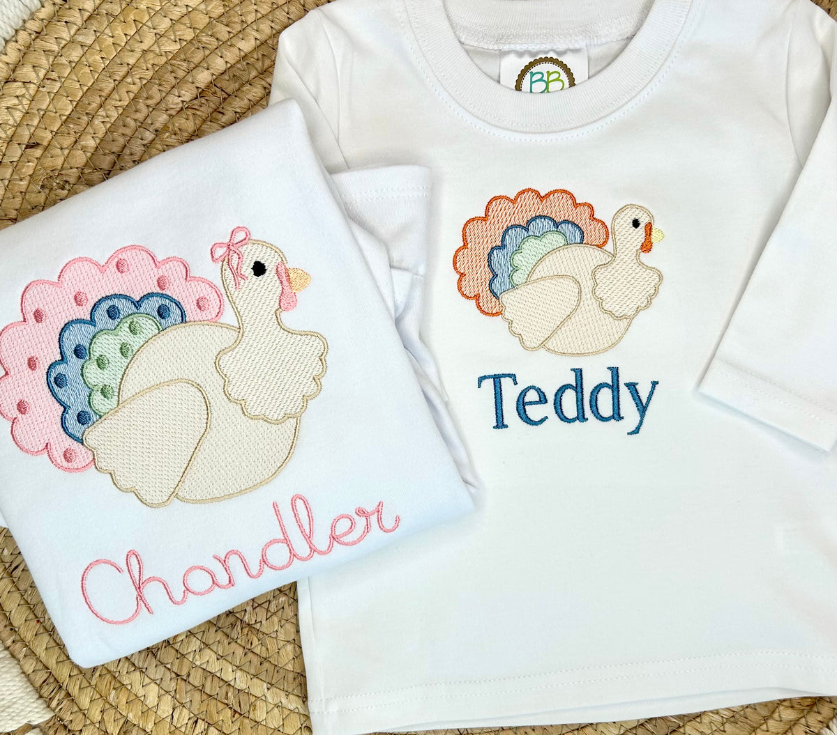 Polka dot turkey girls shirt