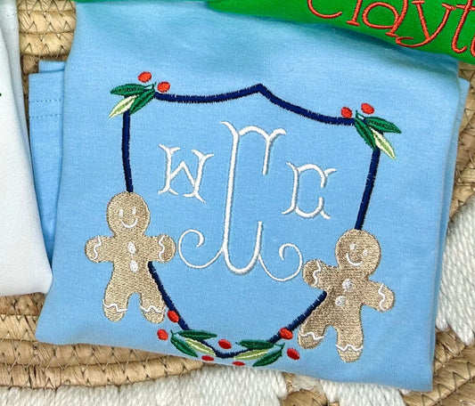 Boys Gingerbread Crest shirt