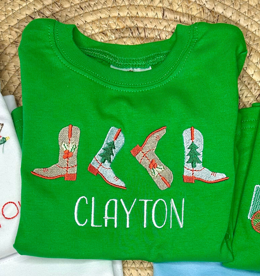 Boys Christmas Boots shirt