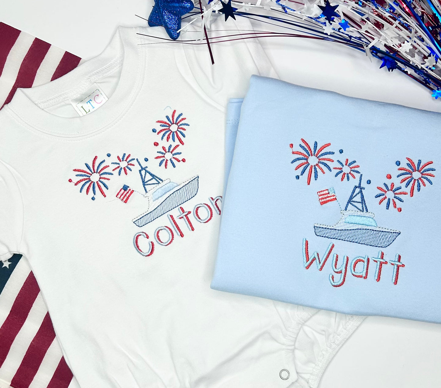 Personalized Boys Patriotic Embroidered Shirt