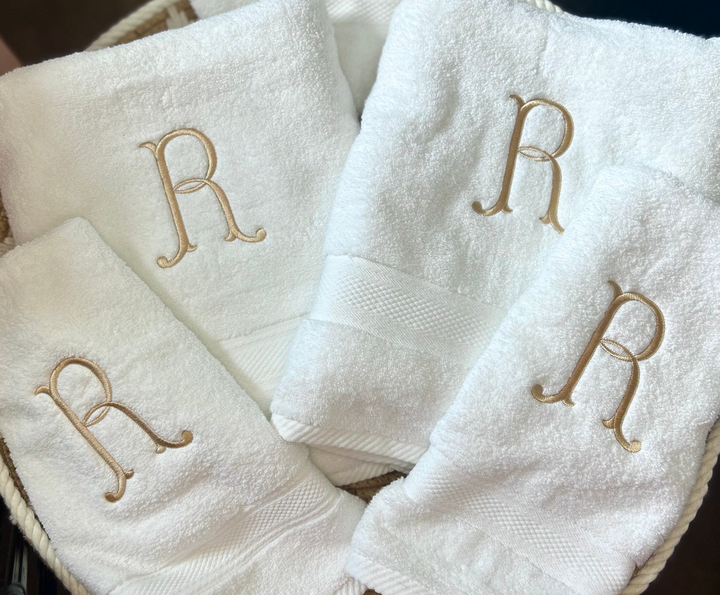 Embroidered Monogram Towel Set