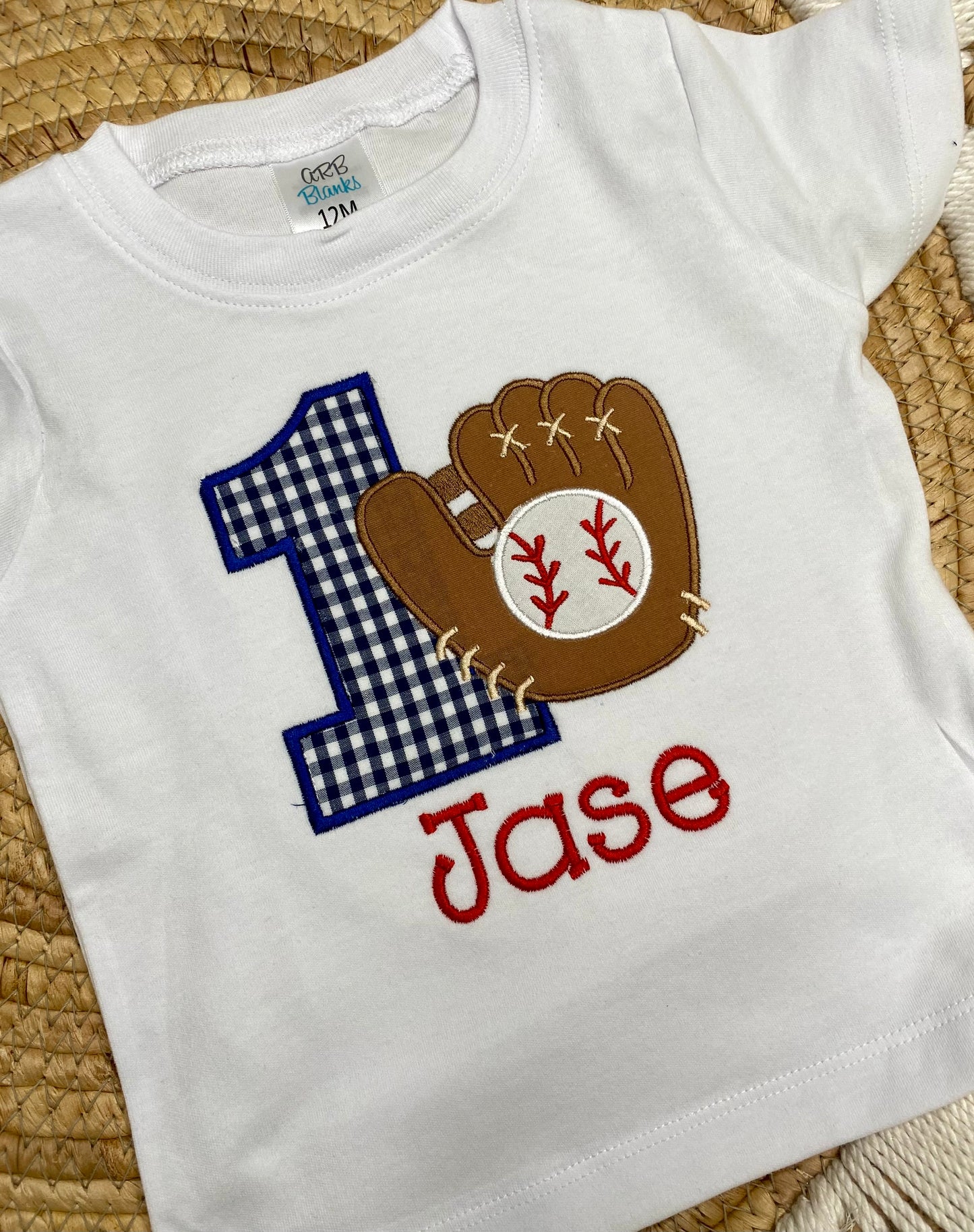 First birthday baseball shirt