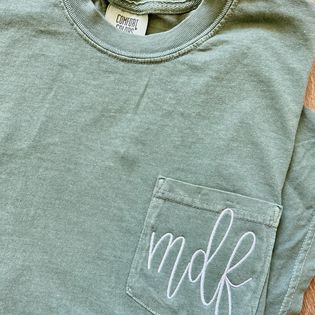 Monogram Comfort Colors Pocket Tee