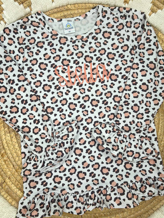 Leopard shirt embroidered
