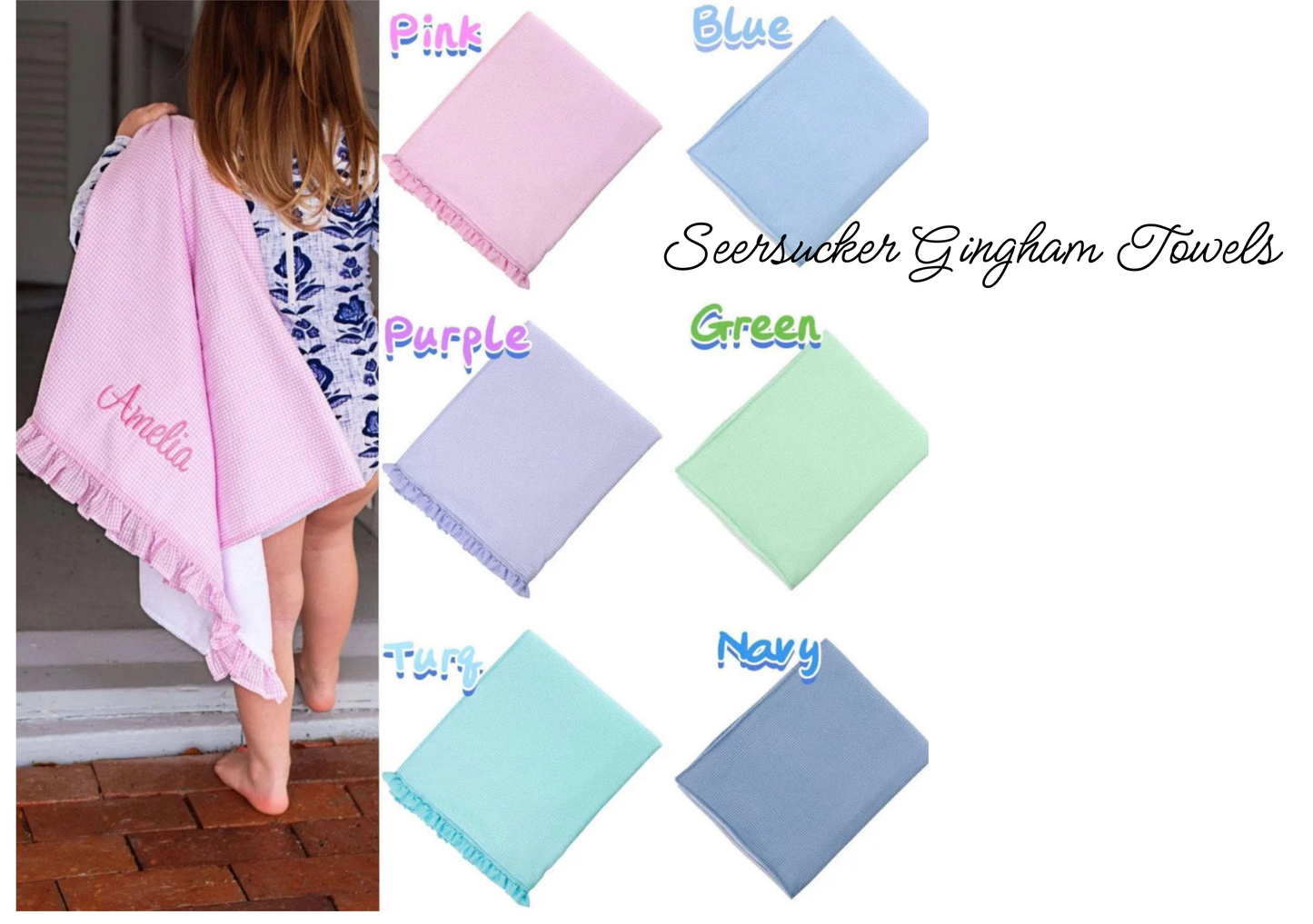 Seersucker Gingham Towels