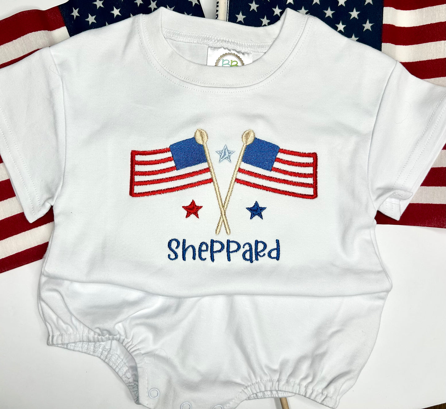 Personalized Boys Patriotic Embroidered Shirt