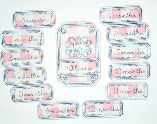Southern swirl monogrammed milestone cards