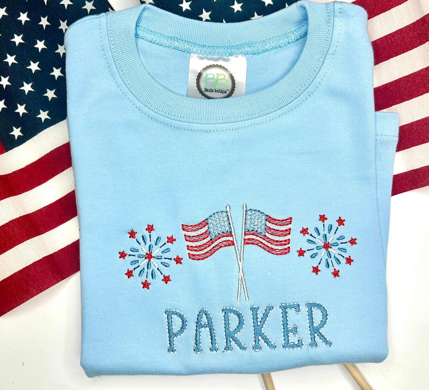 Personalized Boys Patriotic Embroidered Shirt