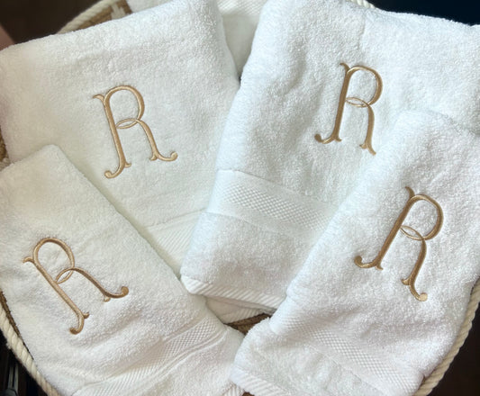 Embroidered Monogram Towel Set