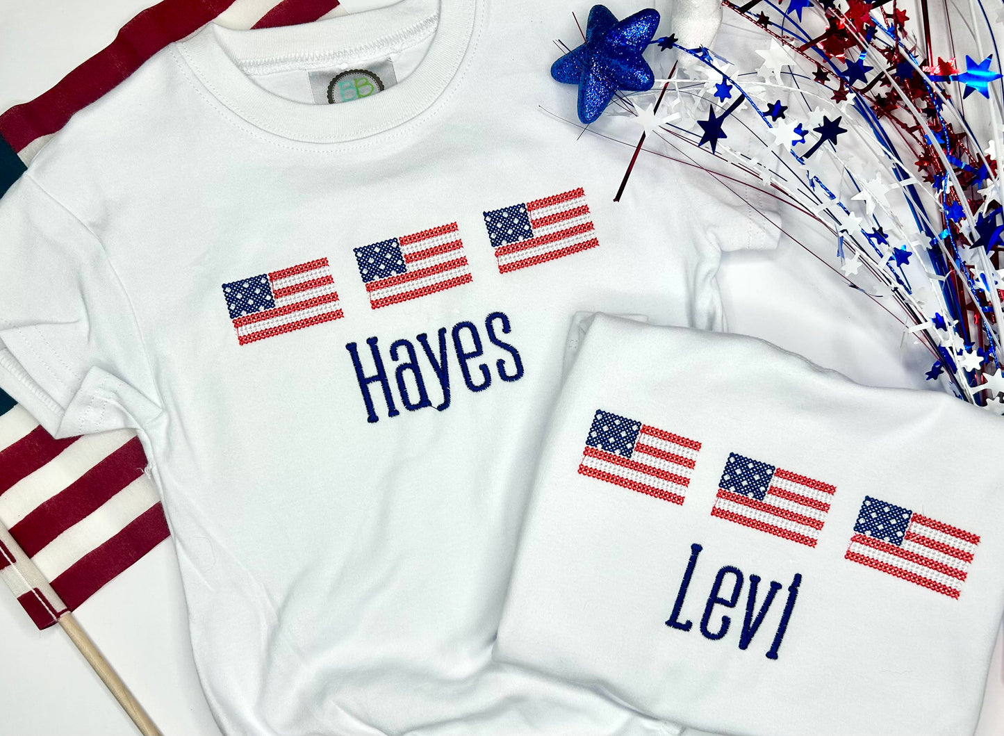 Personalized Boys Patriotic Embroidered Shirt