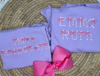 Bow accent name shirt