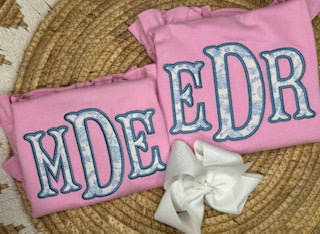 Fishtail Monogram floral applique shirt