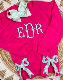Side Bow Sweatshirt Girl's