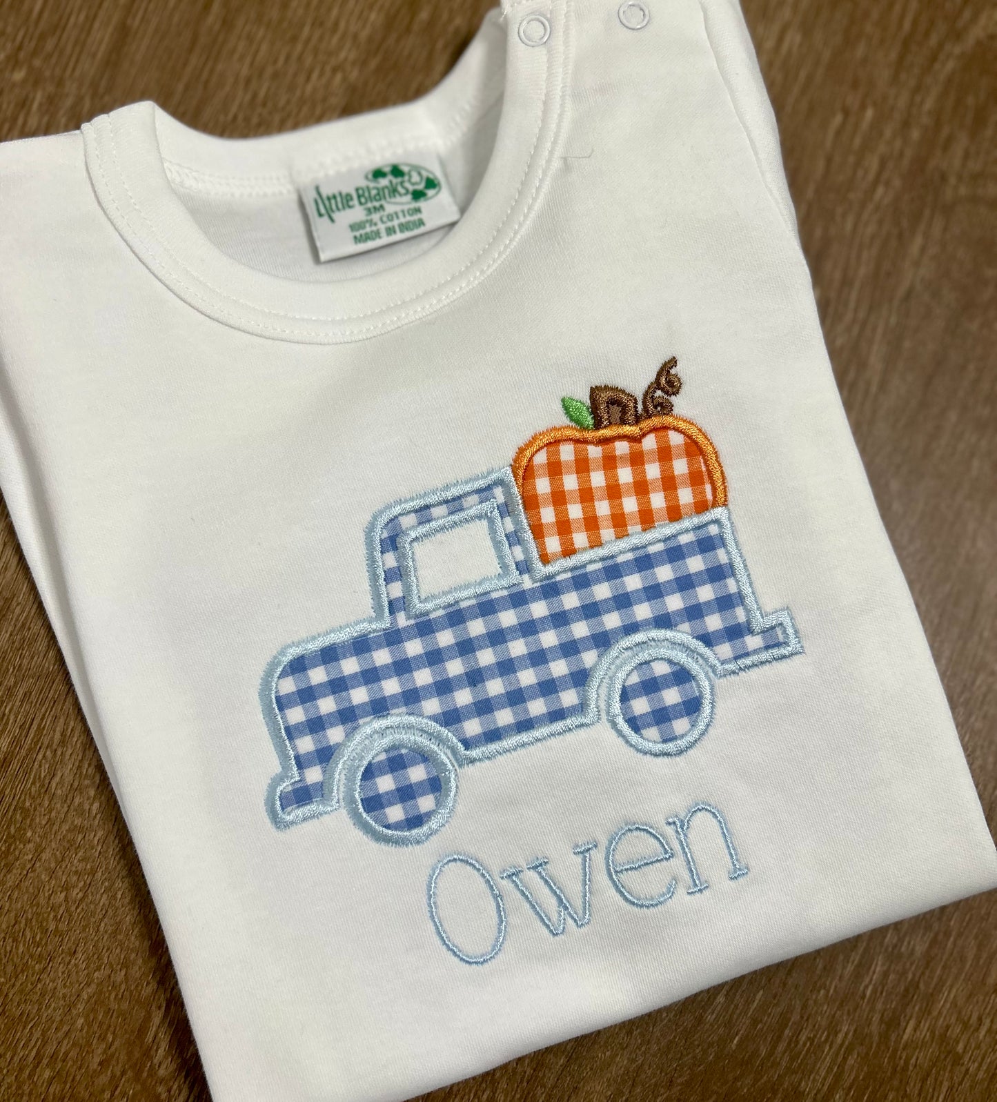 Pumpkin truck appliqué shirt