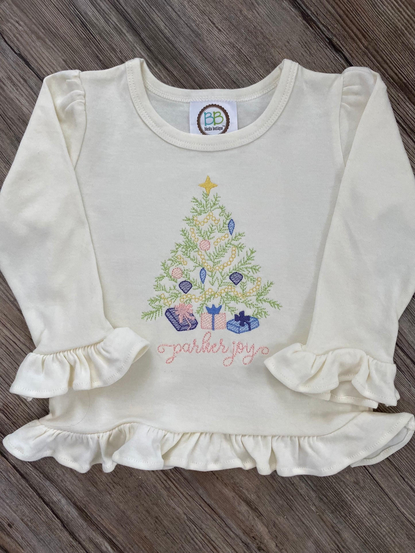 Vintage Christmas Tree Embroidery shirt