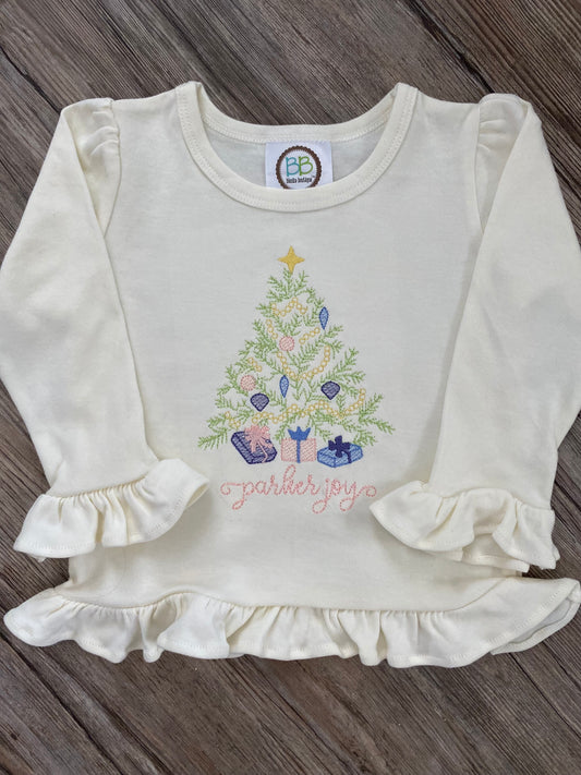 Vintage Christmas Tree Embroidery shirt